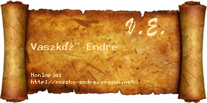 Vaszkó Endre névjegykártya