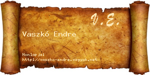 Vaszkó Endre névjegykártya