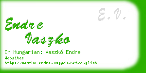 endre vaszko business card